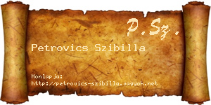 Petrovics Szibilla névjegykártya